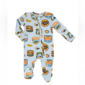 NWT Angel Dear Zipper Footie National Parks Patches Southeast 3-6 mo